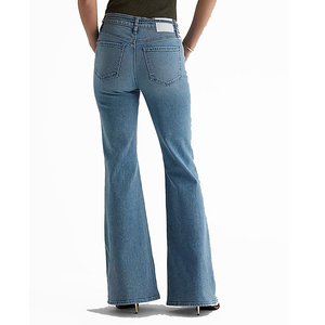Pantalones vaqueros transpirables de talla grande para mujer, cómodos pantalones de mezclilla de algodón con bolsillos de estilo Cargo, pantalones largos para mujer Oem - Product Image 3