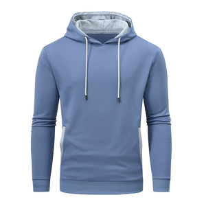 Sweats à capuche en molleton 100% coton pour hommes avec logo personnalisé et poche |   Fabricant OEM/ODM |   Vente en gros, écologique, respirant - Product Image 5