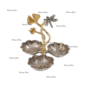 Bol décoratif en aluminium de qualité supérieure, design unique, couleur argent, bol à fruits secs pour fournisseur en gros - Product Image 2
