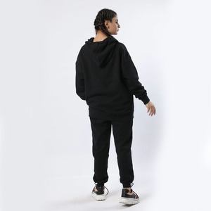 Ensemble de survêtement sans couture 100 % coton noir pour femme, personnalisable, grandes tailles, faible MOQ, en promotion - Product Image 3