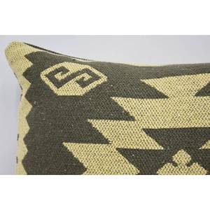 Verde Oliva oscuro 16x24 pulgadas Almohada de lana geométrica Bohemia Patrón vintage Técnica tejida - Product Image 2