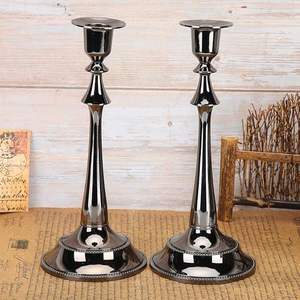 Soporte de vela de metal de color negro y dorado de calidad superior Diseño de tendencia Soporte de vela de metal de diferentes tamaños - Product Image 1