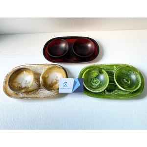 ชุดชามเรซิ่นทรงรีสุดหรูเรซินขัดเงาสีสำหรับงานปาร์ตี้จานใส่อาหารเสิร์ฟถั่วผลไม้ดีไซน์ล่าสุด - Product Image 2