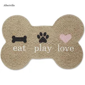 印度制造印花棉狗喂食垫顶级质量易于清洁的狗猫垫