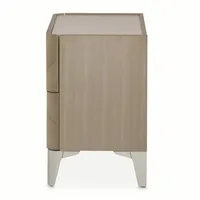 Table de chevet Charles à 2 tiroirs avec étagères de rangement, finition moderne