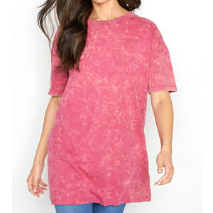 Venta caliente de alta calidad de gran tamaño lavado con ácido camiseta mujer Vintage camisetas Streetwear camisa de mujer - Product Image 1