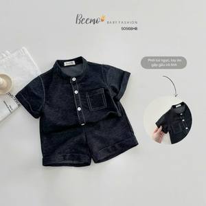 Alta calidad Beemo 100% algodón 2 piezas O-cuello Denim Jeans Baby Boys manga larga/corta ropa de calle de invierno Sostenible 1-7 años - Product Image 4