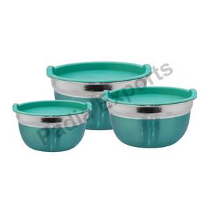 Venta al por mayor Premium Purple Smart Food Storage Bowl con tapa escalonada Eco-Friendly Metal Pulido Técnica Premium Quality - Product Image 1