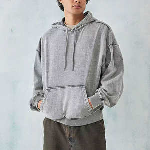 Sudaderas con capucha personalizadas Heavyweight 100% Cotton Acid Wash Hoodie para hombres Diseño de hombro caído para invierno Alta calidad Precio razonable - Product Image 3