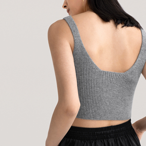 Factory Wholesale Custom Ribbed Sleeveless Sexy Cashmere <b>Women</b> Knitted <b>Sweater</b> <b>Vest</b> - Product Image 2