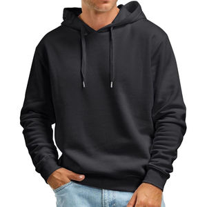 Sudaderas unisex de algodón 100% para hombre con logotipo personalizado Sudadera con capucha de peso pesado diseño negro de gran tamaño ropa de calle capucha larga OEM - Product Image 6
