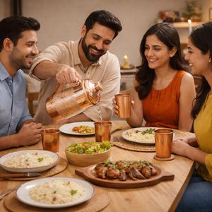 Jarra de Agua de Cobre Puro Ecológica de 1.0L, Recipiente de Cobre Hecho a Mano, Duradero, para Servir, Hidratación Saludable, para el Hogar - Product Image 2