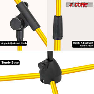 5 Core Mic Stand Floor Height Adjustable <b>Tripod</b> Microphone Stands w Extending Telescoping Boom Arm - Product Image 4