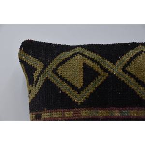 Multicolor Bohemian Patchwork Kilim Pillow 16x16 Inch Luxury Woven Wool <b>Cushion</b> with Vintage <b>Print</b> for Christmas Decor Floor Use - Product Image 2