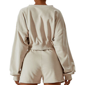 Ensemble deux pièces d'hiver pour femmes, vêtements, logo personnalisé, tenues, shorts, sweat-shirt, ensemble deux pièces pour femmes, ensembles décontractés pour femmes - Product Image 5