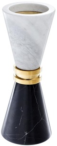 Superior Quality <b>Black</b> White Marble Candle <b>Holder</b> Awesome Designed Shiny Golden Stick for Home Decor Christmas Candle Stand - Product Image 2