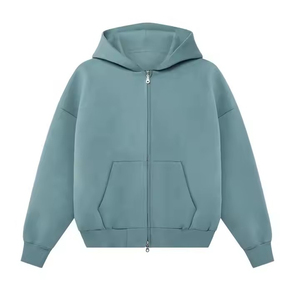 Jersey de felpa francesa 500 Gsm con capucha recortada personalizada para hombre, ropa de calle de invierno de poliéster/algodón ecológica transpirable de alta calidad - Product Image 2