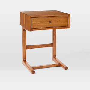 Table de chevet Gajon en teck massif de haute qualité, couleur marron, pour chambre à coucher. - Product Image 2