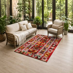 <b>RUGS</b> DEPOT LXDP-0701 Wholesale Red <b>Burgundy</b> Vintage Patchwork Digital Printed Machine Washable Chenille Area <b>Rug</b> Non Slip - Product Image 6