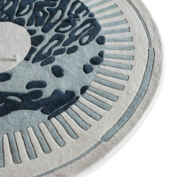 Tapis de luxe moderne et original en laine/tencel à poils longs, avec envers en latex épais, anti-taches, fait main et tufté à la main pour salon
