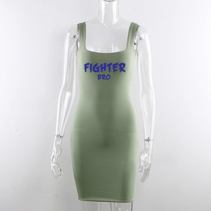 Vestido de tirantes sin mangas con cuello, diseño de dobladillo hinchado, Vestido de punto corto de punto para mujer - Product Image 5