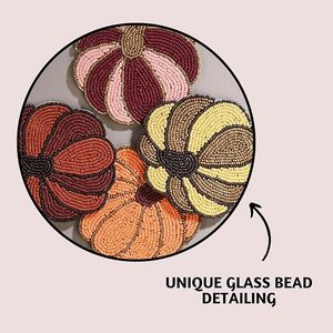 Best <b>Table</b> <b>Coaster</b> With Pumpkin Glass Beads Decorative Beast Design for Parties and Other Functions Tableware Mats & Pads - Product Image 6