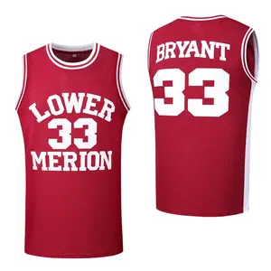 Edición de la Escuela Secundaria Kobe University 33 #   Camiseta de Baloncesto Bordada Roja y Blanca, Uniformes de Baloncesto Retro, Ropa Deportiva - Product Image 3