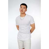Conjunto de Camiseta de Punto Blanca Semiajustada de Algodón Orgánico Sostenible para Hombre, Transpirable y Ecológica, de Verano, Informal, 220g, Imperio Shop
