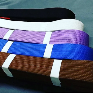 Ceintures BJJ professionnelles personnalisées Vêtements de sport respirants en coton de couleur unie Karaté Taekwondo Logo personnalisé - Product Image 1