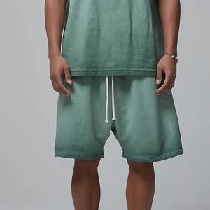 Shorts de sport unisexes de qualité supérieure, personnalisés, pour l'été, en coton lourd 100%, streetwear vintage, délavés à l'acide, effet soleil - Product Image 4