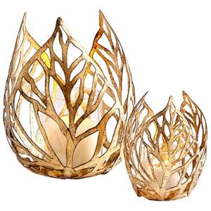 Bougeoir votif en métal design fait à la main bougeoir à bougie de finition dorée pour mariage et décoration de la maison usage décoratif - Product Image 2