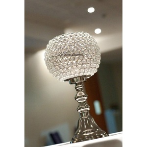 Artisanat fait à la main de haute qualité cristal argent bougeoir Base en métal centres de table de luxe pour événement de mariage - Product Image 3