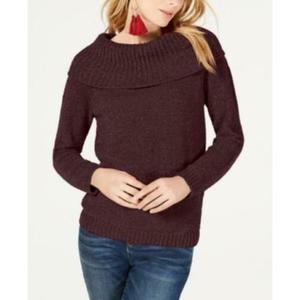 INC International Concepts Maglione invernale casual da donna, traspirante, in ciniglia, con collo a cappuccio, rosso premium, taglia media - Product Image 1