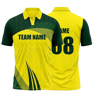 ชุดสูทพิมพ์ลายแขนสั้นเสื้อคริกเก็ตเสื้อเจอร์ซีย์ปรับแต่งขนาดพร้อมคอโปโลสำหรับการออกแบบที่ดีที่สุดเสื้อเจอร์ซีย์ - Product Image 1