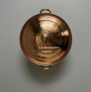 Casserole élégante en cuivre avec un style martelé à la main, design moderne et luxueux, 1000 ml, pot de cuisson écologique pour la maison et les hôtels - Product Image 5