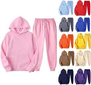 Conjuntos Deportivos de Invierno con Capucha, Pantalones y Sudadera Holgados de 2 Piezas con Bolsillos para Estar en Casa - Product Image 2