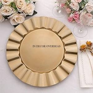 Vintage rústico arte diseñador latón antiguo acabado resistente Metal forma redonda boda Mesa decorativa cargador placas suministros - Product Image 2