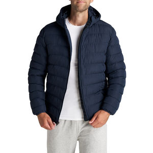 Hot Sale <b>Men's</b> Hooded <b>Lightweight</b> Puffer <b>Jacket</b> with Logo Quilted Padded Puffy Coat Windproof for Winter - Product Image 1