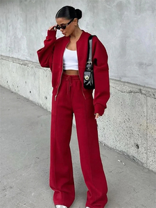 Của Phụ Nữ Hai-Mảnh Tracksuit Set Casual Zip-up Áo Áo Khoác & Thẳng Chân Quần Lỏng Phù Hợp Với Thể Thao Trang Phục Cho Phụ Nữ 2025 - Product Image 6