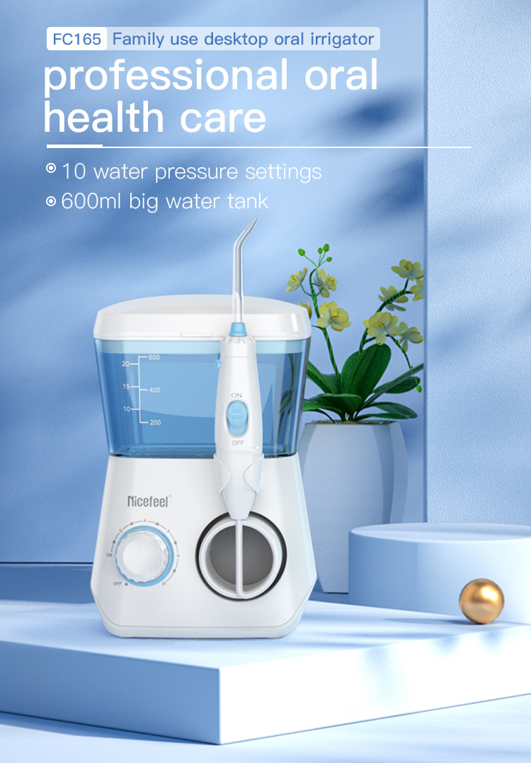 600ml Smart Water Flosser Oral Care IPX7 Nozzles Electronic Irrigator Fc165