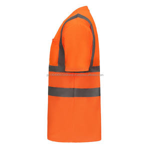 เสื้อผ้าทำงานสะท้อนแสงแบบระบายอากาศสำหรับผู้ชาย เสื้อยืดเรืองแสงแห้งเร็ว ปรับแต่งโลโก้ได้ ชุดยูนิฟอร์มทำงานสำหรับผู้ชาย - Product Image 4