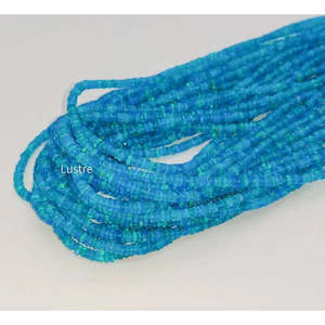 Perlas Sueltas de Ópalo de Fuego Azul Natural al 100%, 3-3.5 mm, Lisas, en Forma de Rondelle, en Hilos de 16 Pulgadas - Product Image 1