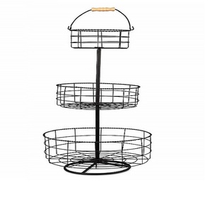 Cesta de fruta de hierro de forma redonda disponible en forma y tamaño personalizados para utensilios de cocina y sala de estar - Product Image 6