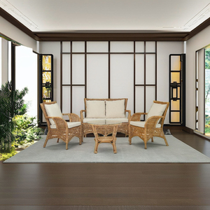 Sofá Modular de Ratán Trenzado CORDELLA, Conjunto de Sillones de Diseño Asiático, Cómodo para el Hogar, Apartamento o Villa - Product Image 2