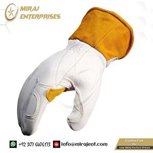 Guantes de fundición y soldadores a granel personalizados Guantes de soldadura de marca privada con logotipo y diseño personalizado de cuero natural - Product Image 5