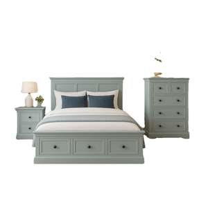 AMANDA-Armoire de chambre à coucher Tallboy en bois dur, meuble peu encombrant pour hôtels, appartements, maison, prêt à monter - Product Image 1