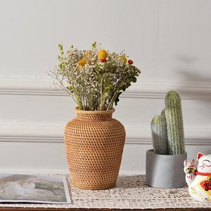 Best Selling Nordic <b>Vase</b> <b>Small</b> <b>Flower</b> Rattan <b>Vases</b> for Table Decoration Center Pieces - Product Image 2