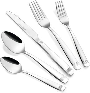 Couverts élégants en acier inoxydable à revêtement PVD or mat, ensemble de couverts durables en acier miroir allant au lave-vaisselle pour cadeaux d'affaires - Product Image 2
