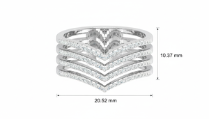 Bague de luxe multi-couches en or 14 carats et diamants pour femmes |   0,40 carats Fabriqué en Inde - Product Image 2