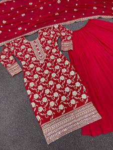 DISEÑADOR FESTIVAL ESPECIAL HEAVY FUAX GEORGETTE TOP CON DUPATTA - Product Image 4